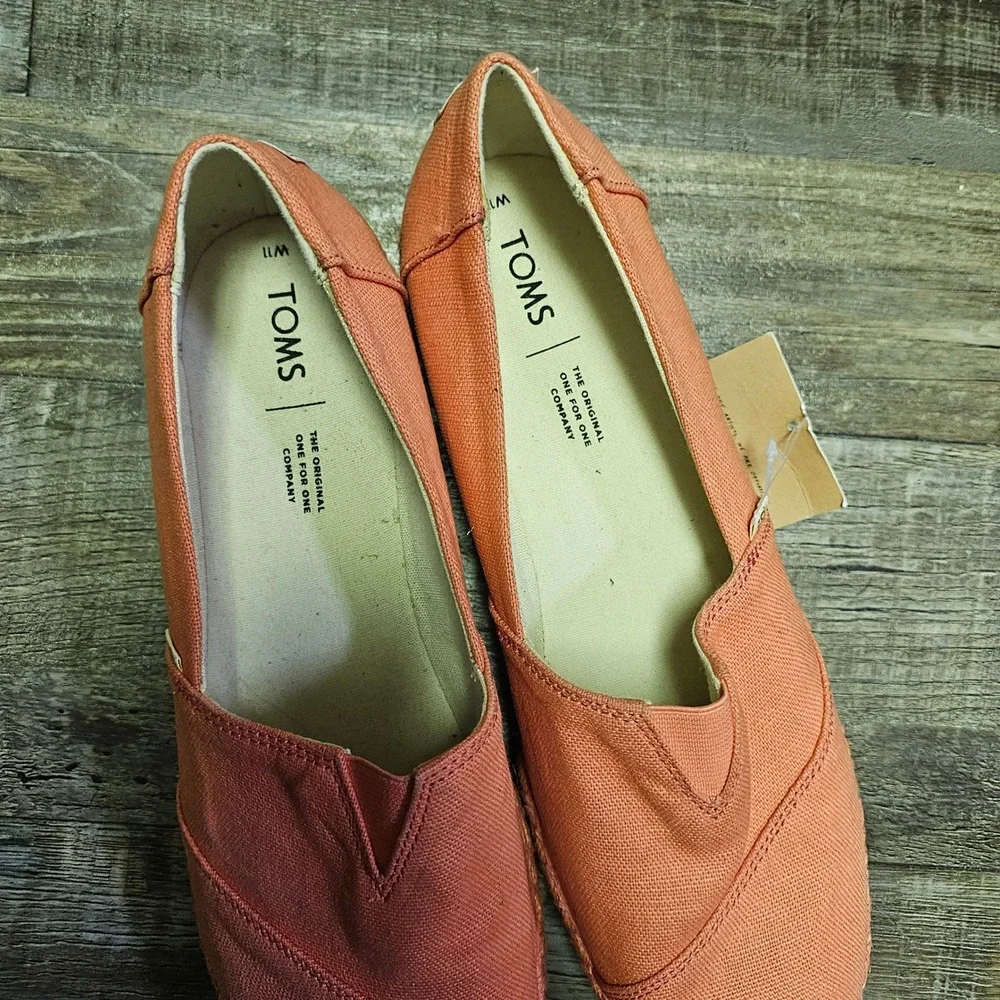 TOMS Womens Platform Alpargata Persimmon Heritage Canvas Venice Collection 11